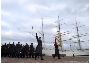 Vereidigung auf der Stralsunder Hafeninsel in Sichtweite der Gorch Fock